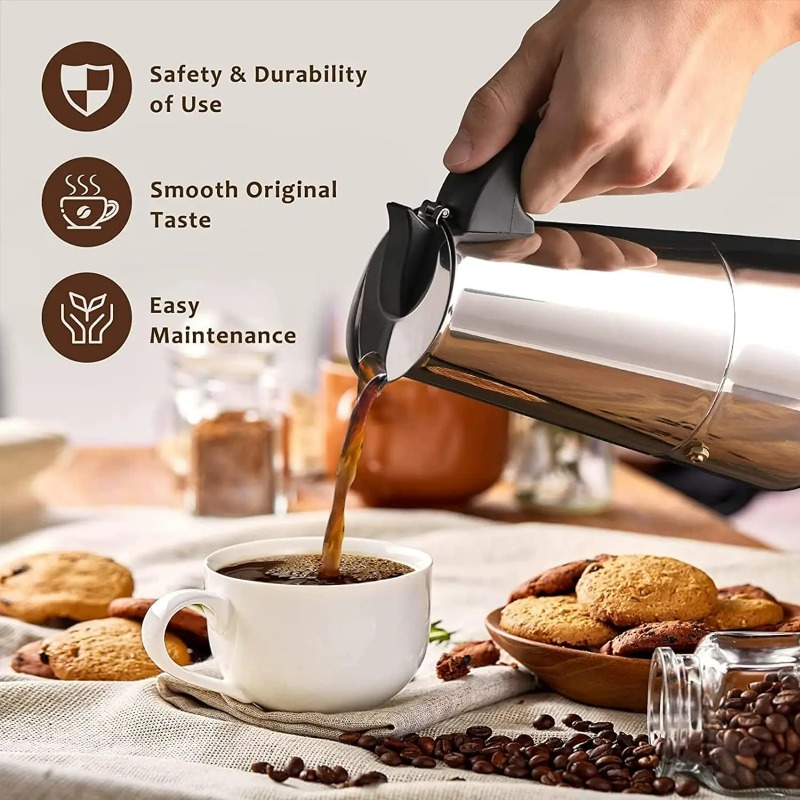 6 Cup Mocha Pot Stainless Stee - огляд і ціна Coffee Equipment Wdt