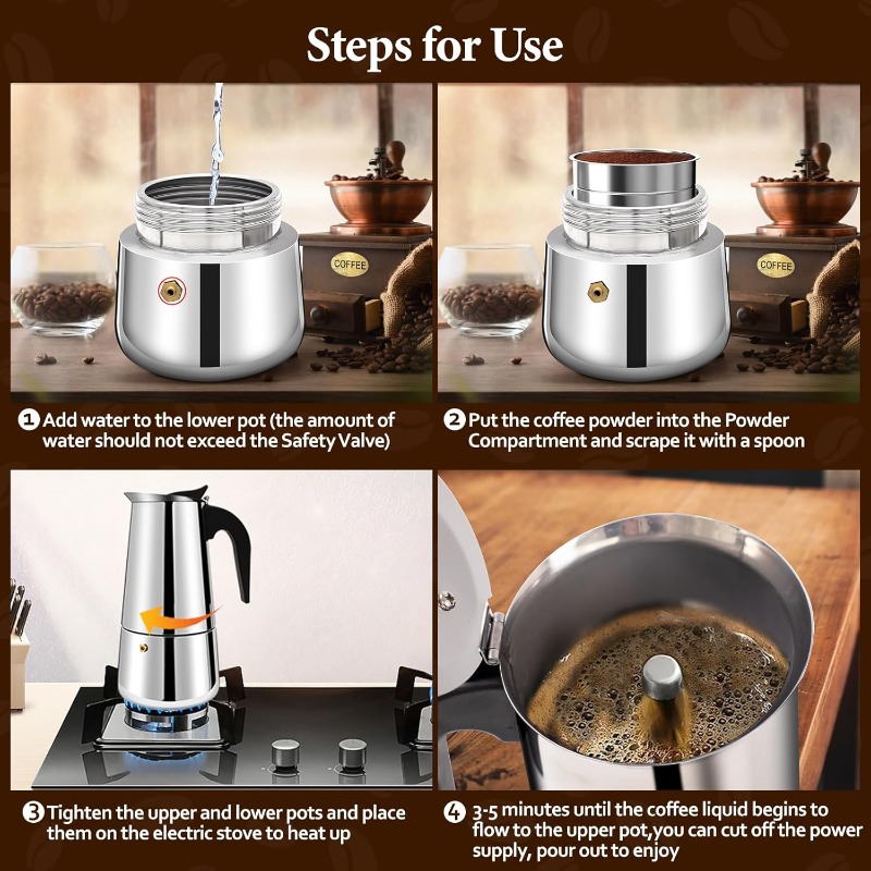 6 Cup Mocha Pot Stainless Stee - огляд і ціна Coffee Equipment Wdt