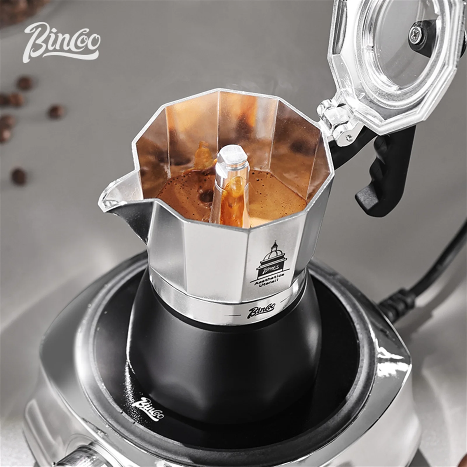 BINCOO Double Valve Moka Pot，E - огляд і ціна Coffee Equipment Set