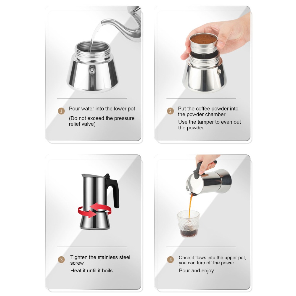 Stainless Steel Moka Pot Large - огляд і ціна Coffee Equipment Wdt